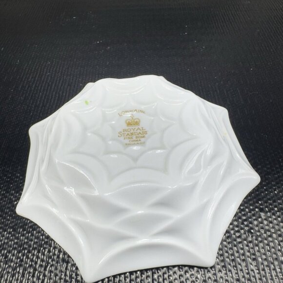 ROYAL STANDARD LORRAINE PEAKED Fine Bone China Dish Small Plates Set 2 England - Picture 3 of 12